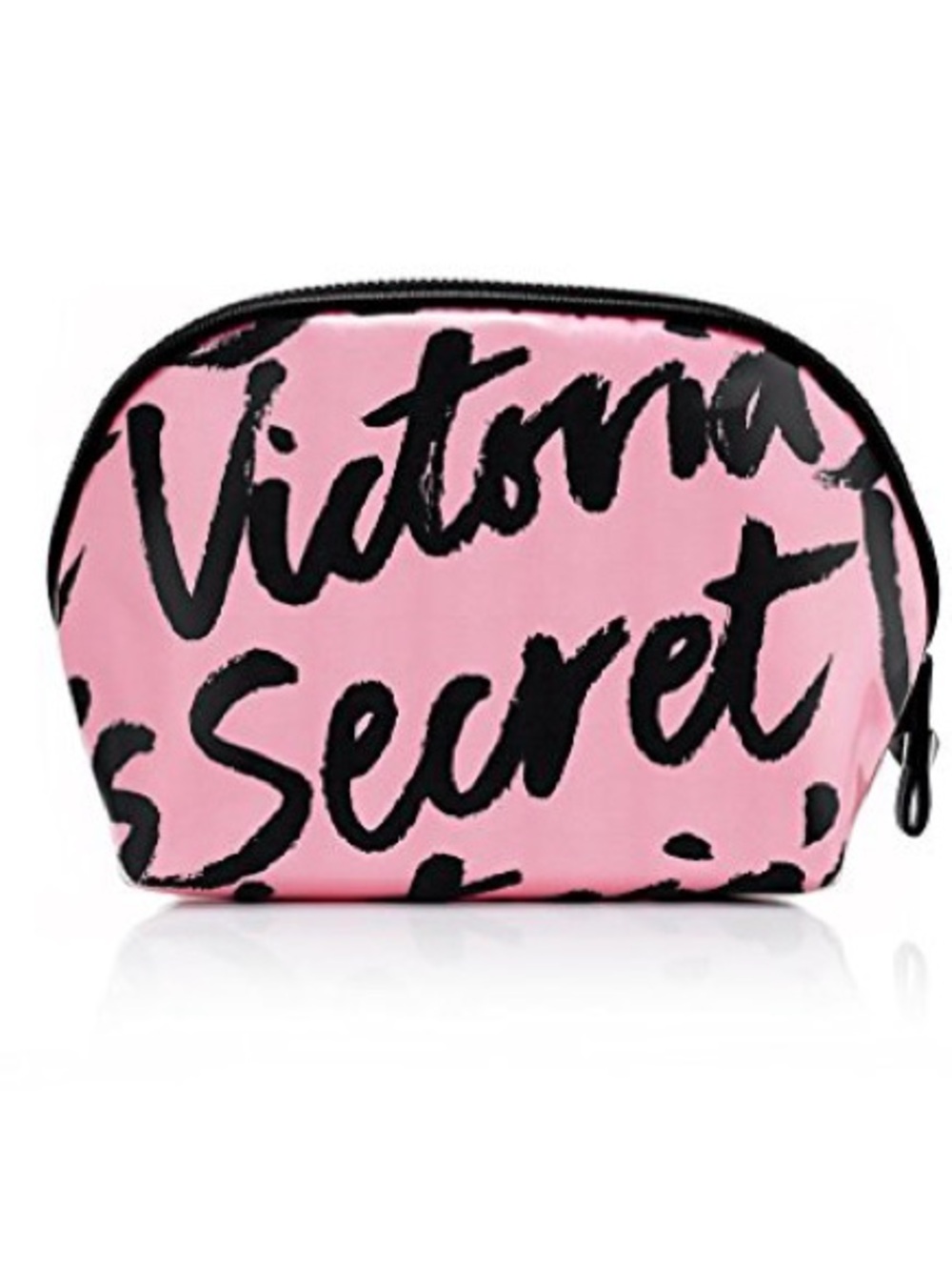Victoria's Secret PINK Cosmetic Pouch with Black Graffiti Script / Makeup Bag